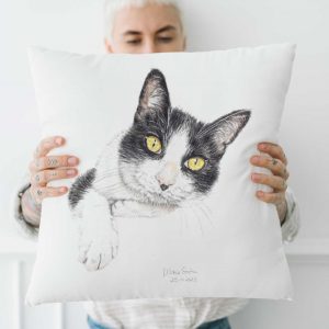 Cojín dibujo tu mascota_gato